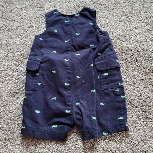 Carter's One Piece 3M Boys Whales Pockets Blue - Picture 2 of 4